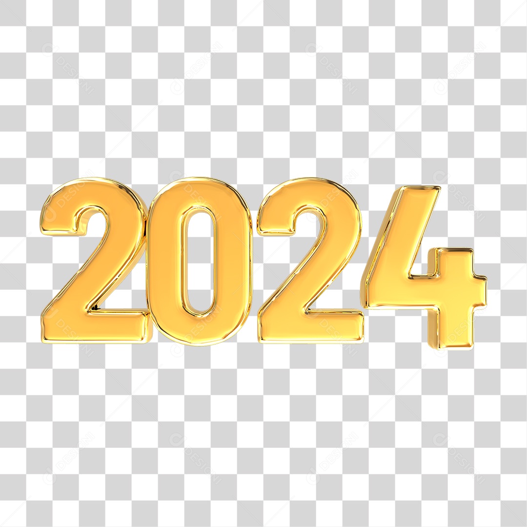 Número de 2024 Dourado PNG Transparente