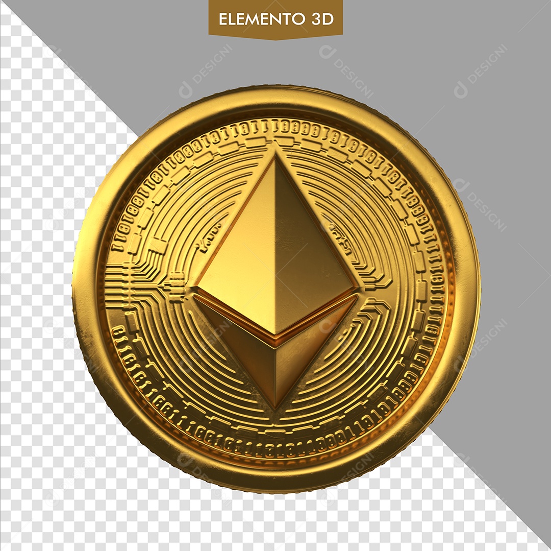 Moedas de Ouro de Dinheiro Digital Ethereum