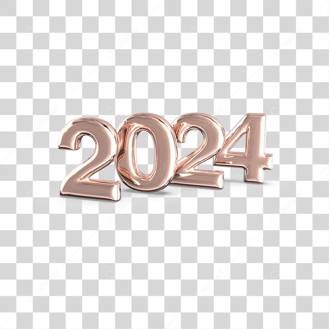 Número de 2024 Dourado PNG Transparente