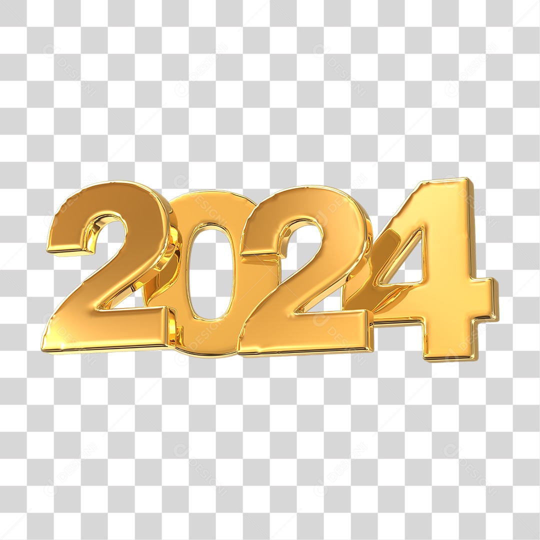Número de 2024 Dourado PNG Transparente