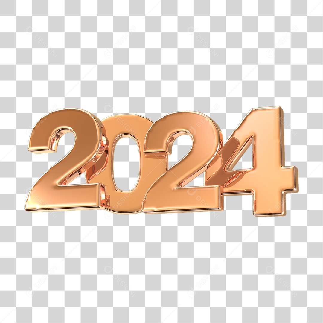 Número de 2024 Dourado PNG Transparente