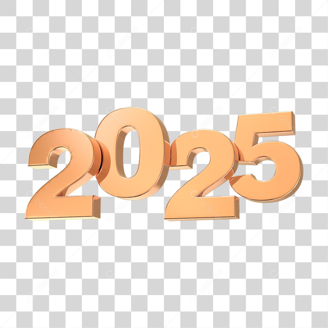 Número de 2025 Dourado PNG Transparente