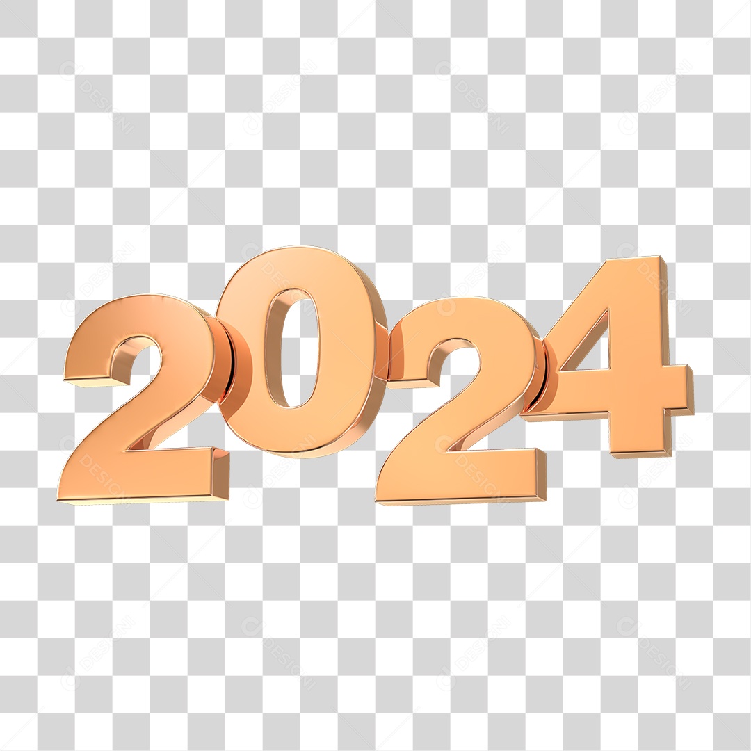 Número de 2024 Dourado PNG Transparente