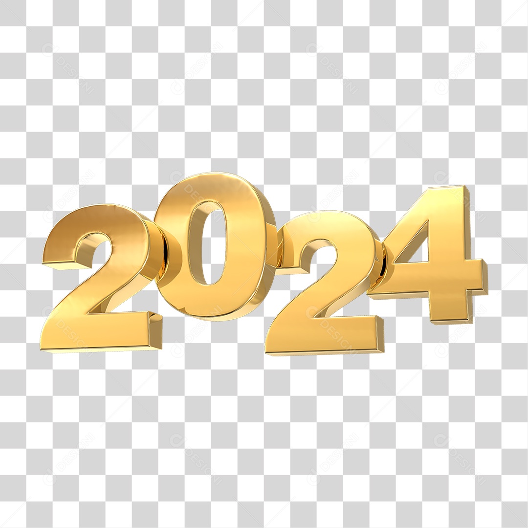 Número de 2024 Dourado PNG Transparente