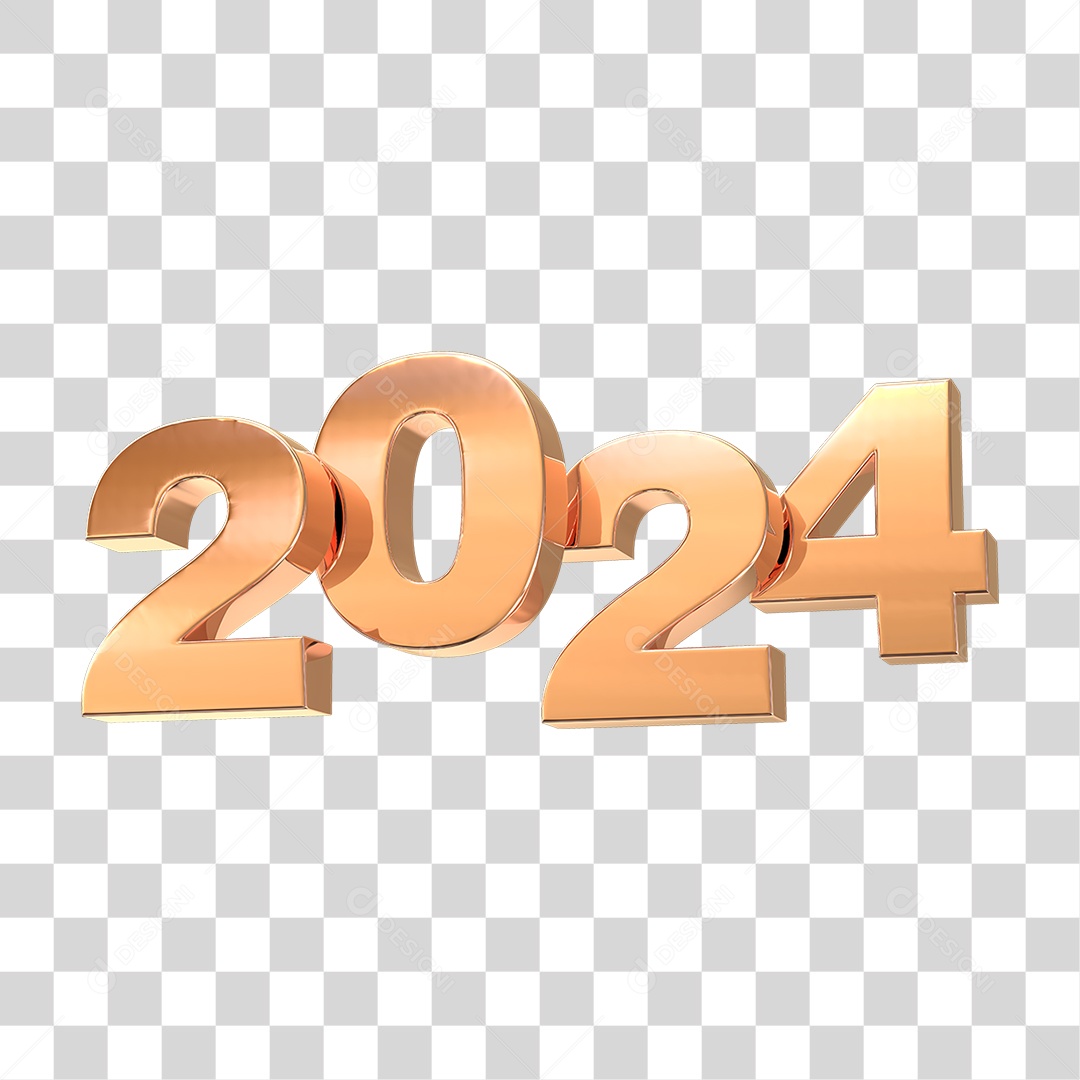 Número de 2024 Dourado PNG Transparente