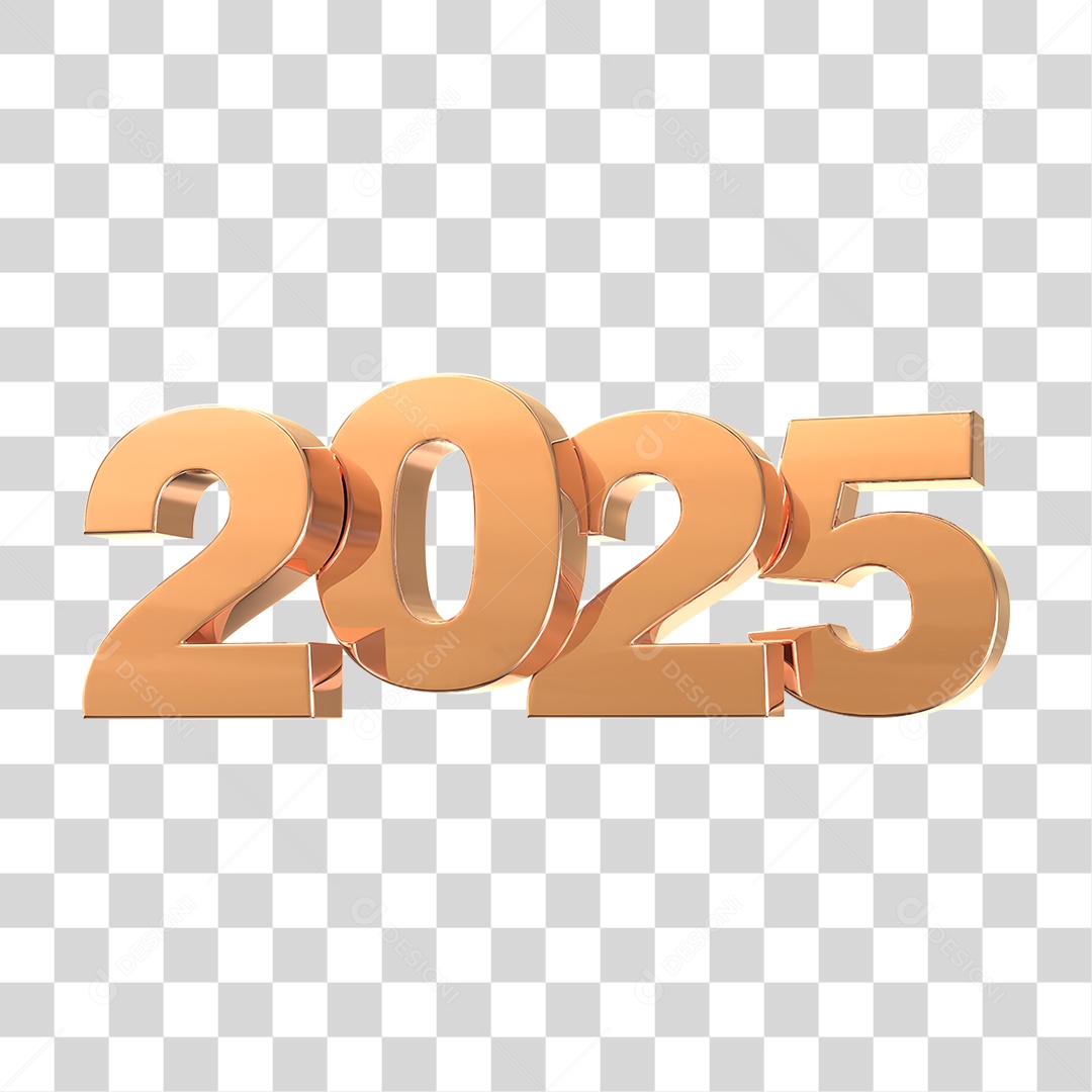 Número de 2025 Dourado PNG Transparente