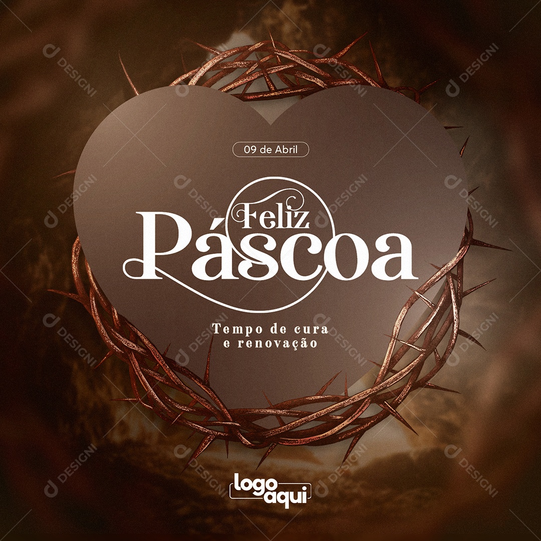 Tempo De Cura E Renovação Páscoa 9 De Abril Social Media PSD Editável