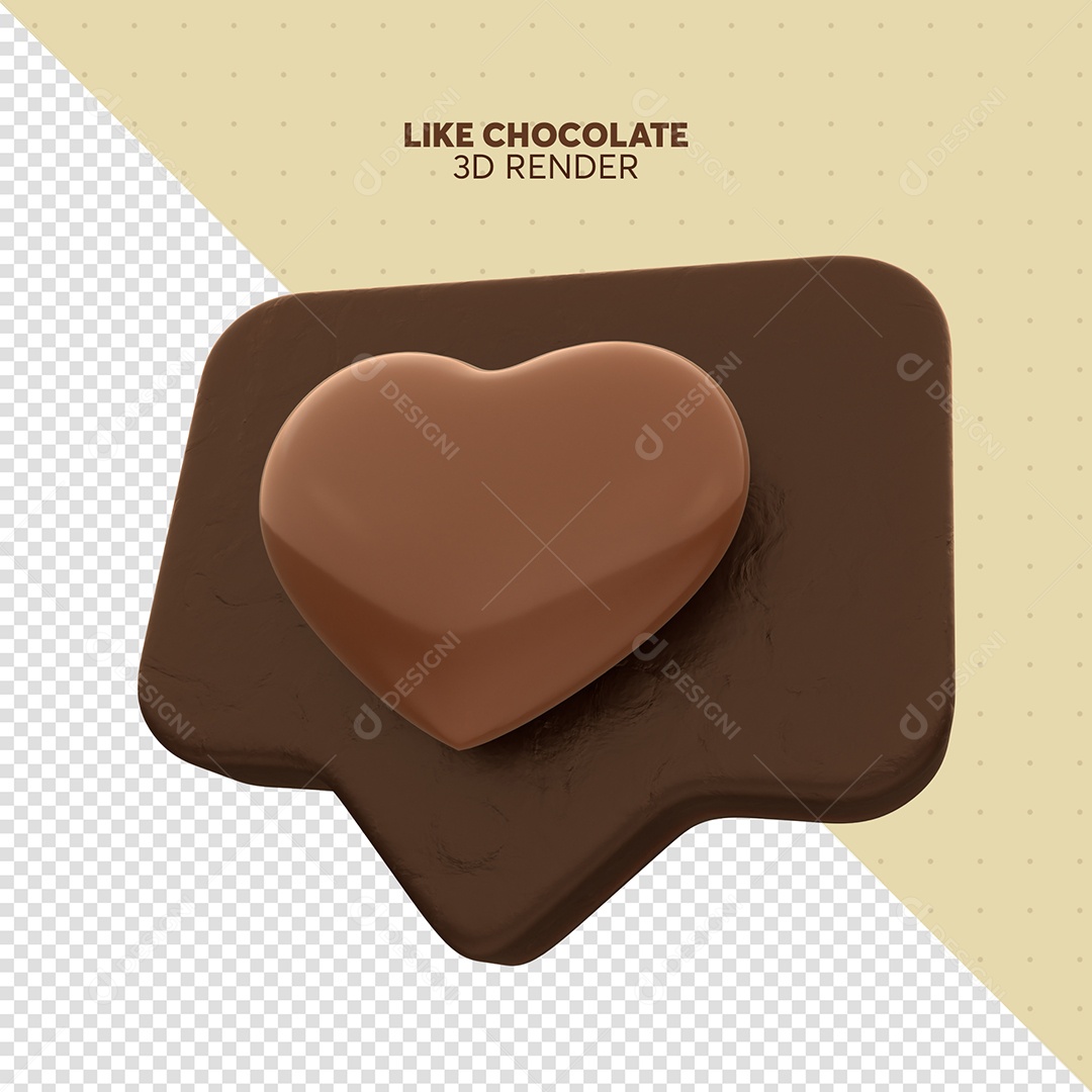Like De Chocolate Elemento 3D De Páscoa Para Composição PSD