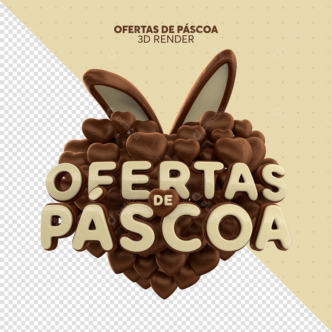 Ofertas De Páscoa Selo 3D Para Composição PSD