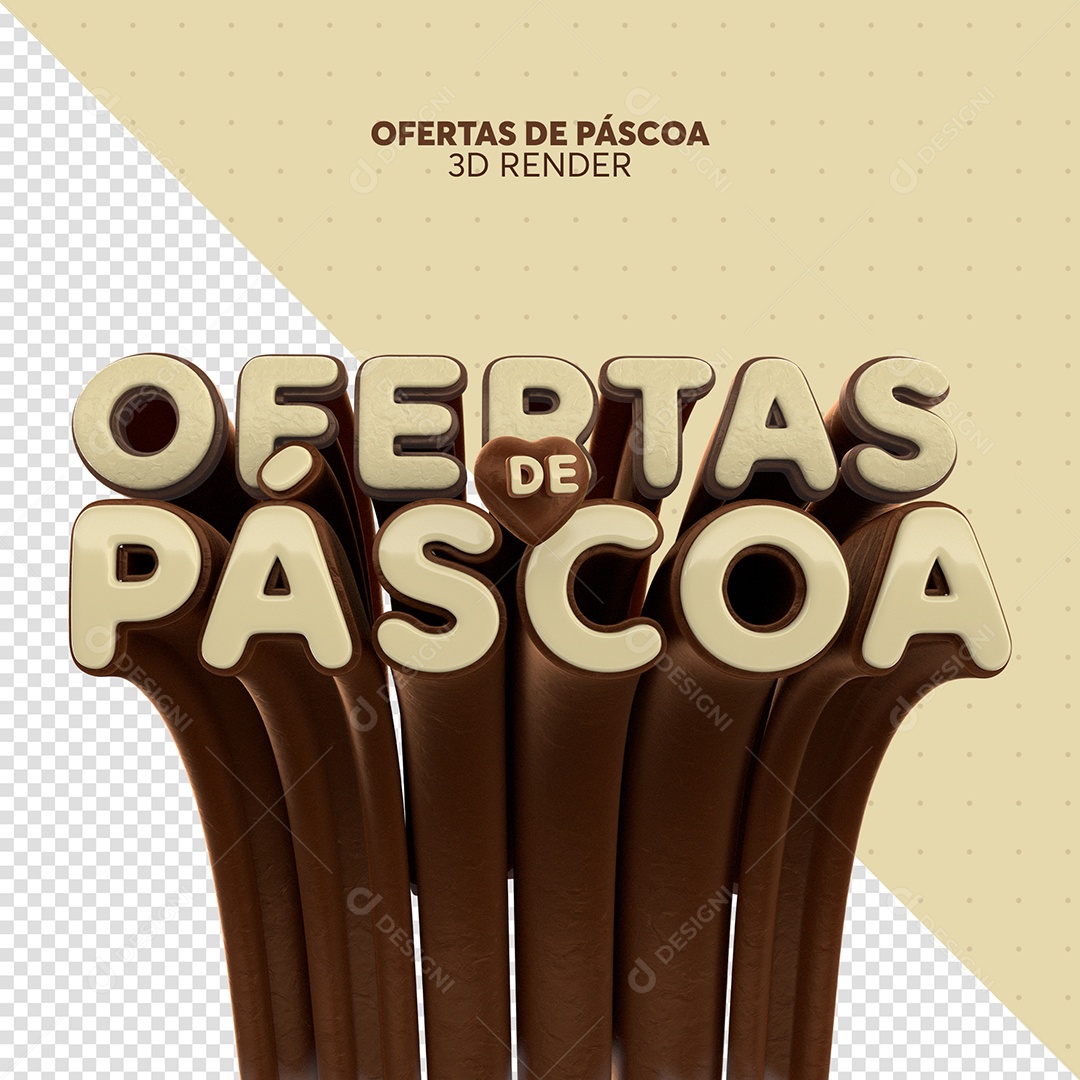 Ofertas De Páscoa Selo 3D Para Composição PSD