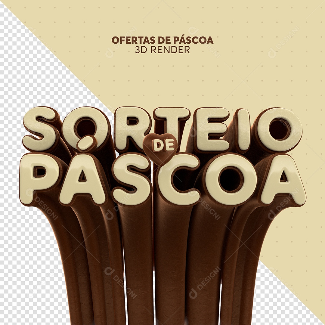 Sorteio De Páscoa Selo 3D Para Composição PSD