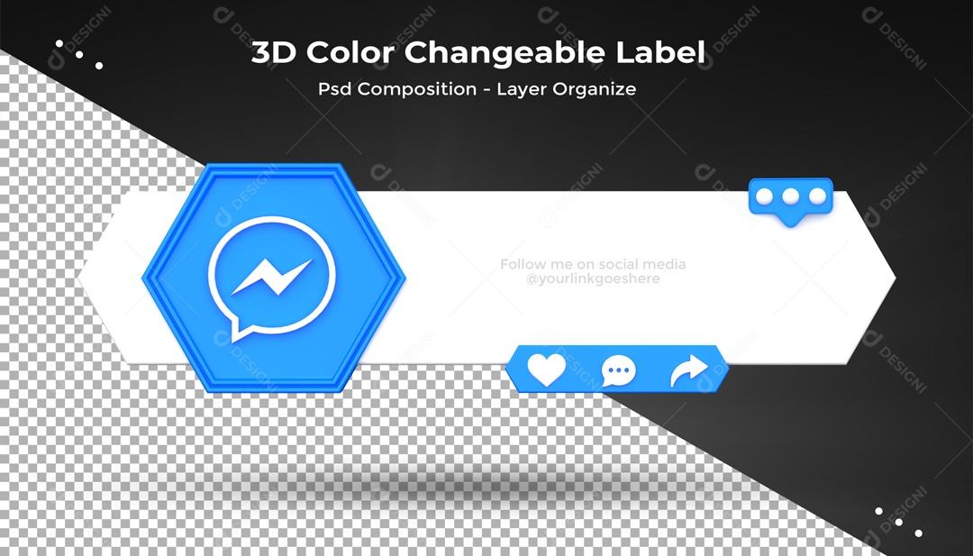 Ícone De Messenger Elemento 3D PSD