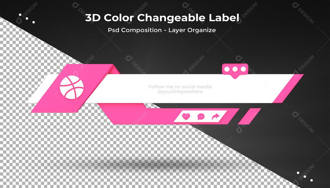 Ícone De Dribbble Elemento 3D PSD