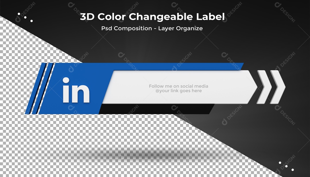 Icone Branco De LinkedIn Elemento 3D PSD