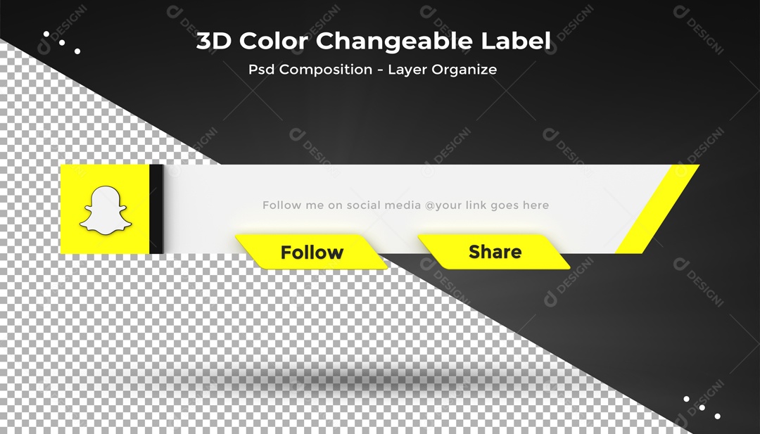 Etiqueta Editável Snapchat Elemento 3D PSD