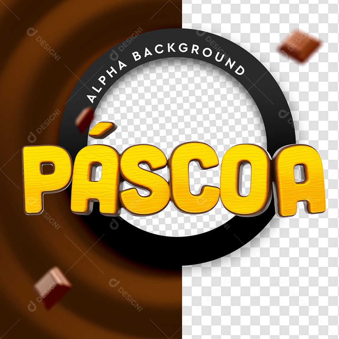 Selo 3D Para Composição Páscoa PSD