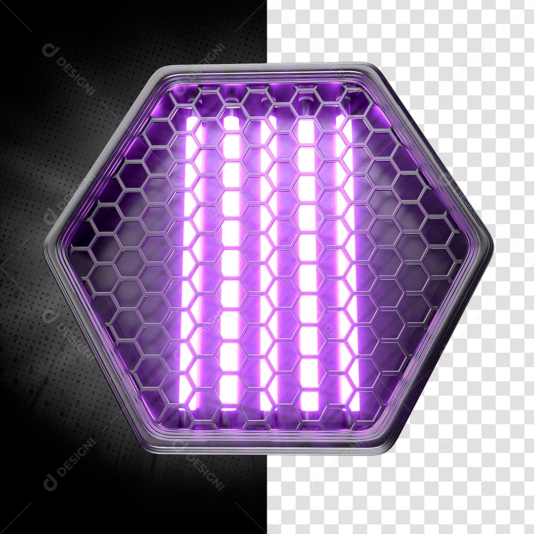 Refletor Com Leds Roxos 3D Elemento Para Composição PSD