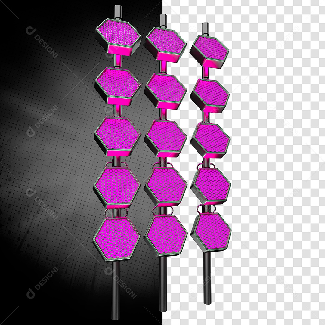 Refletores Com Leds Cor De Rosa 3D Elemento Para Composição PSD