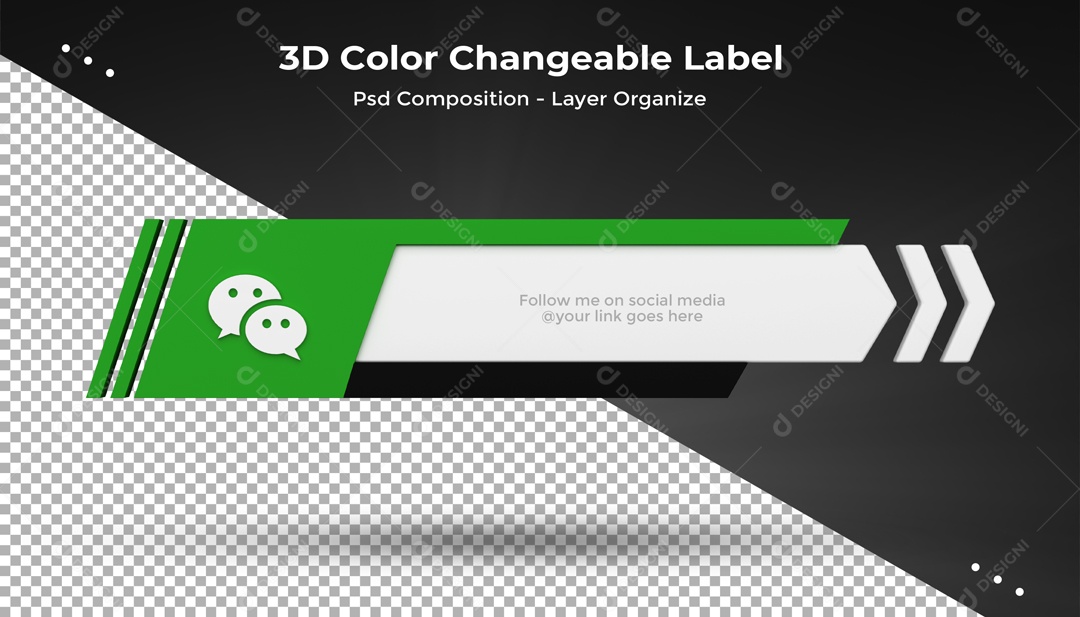 Etiqueta Editável Wechat Elemento 3D PSD