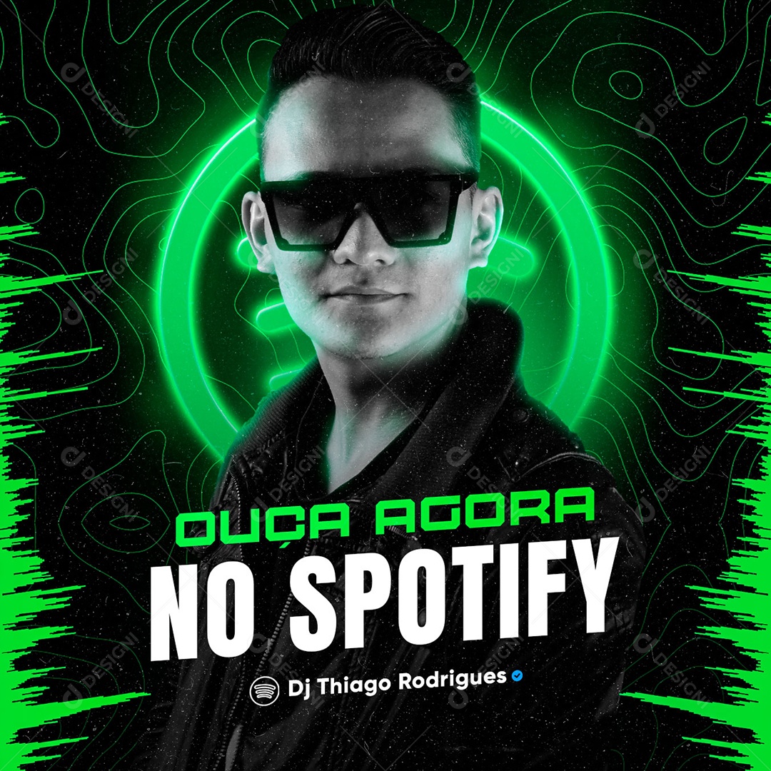 Social Media Ouça Agora no Spotify PSD Editável