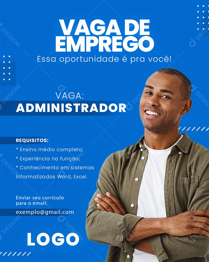 Social Media Vaga de Emprego PSD Editável