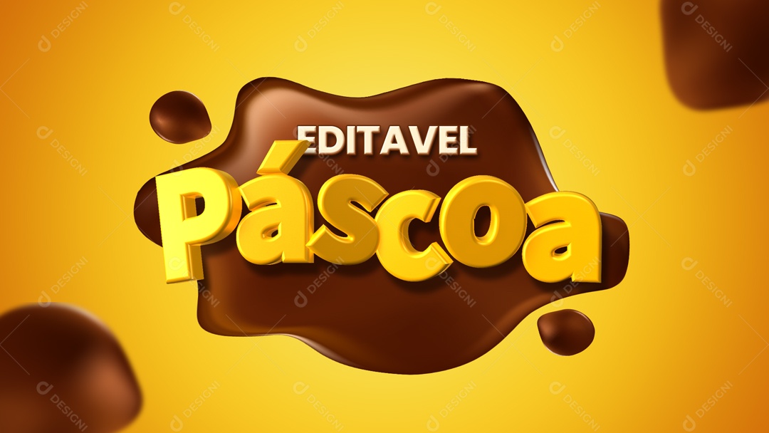 Páscoa Selo 3D Para Composição PSD