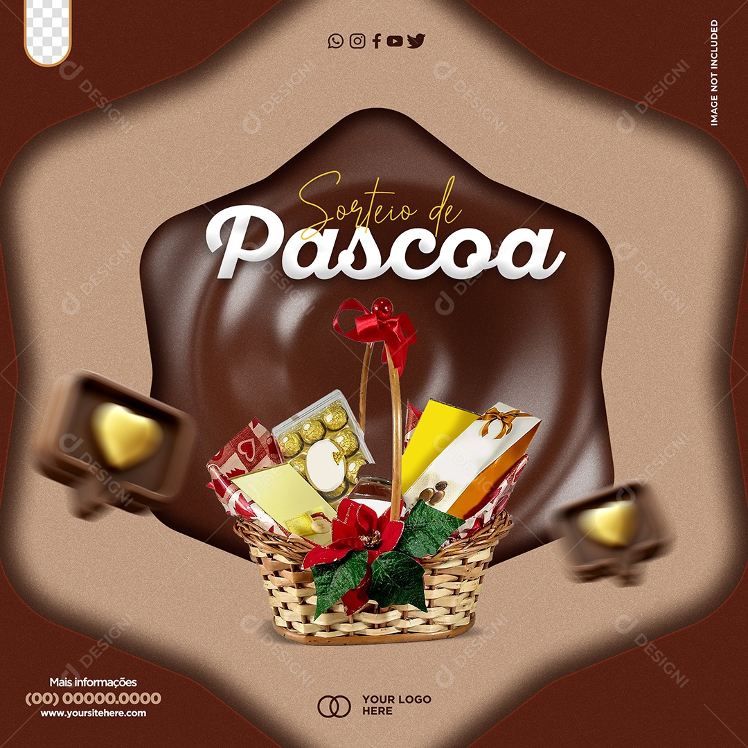 Sorteio De Páscoa Loja 9 De Abril Feliz Páscoa Social Media PSD Editável