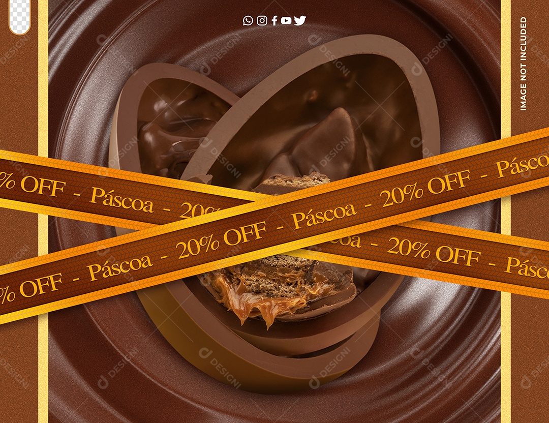 Páscoa 20% Off 9 De Abril Feliz Páscoa Social Media PSD Editável