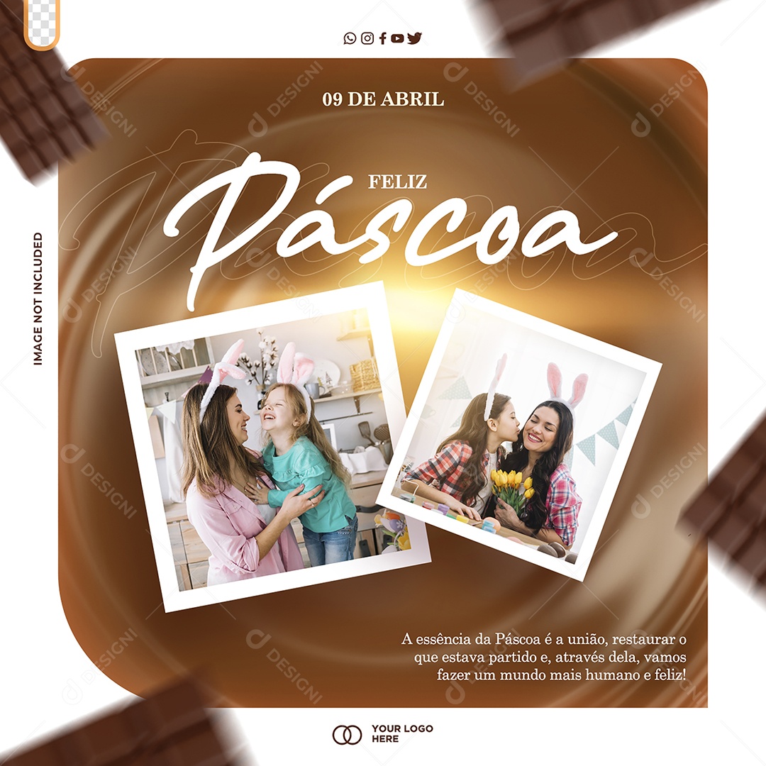 A Essência Da Páscoa é a União 9 De Abril Feliz Páscoa Social Media PSD Editável