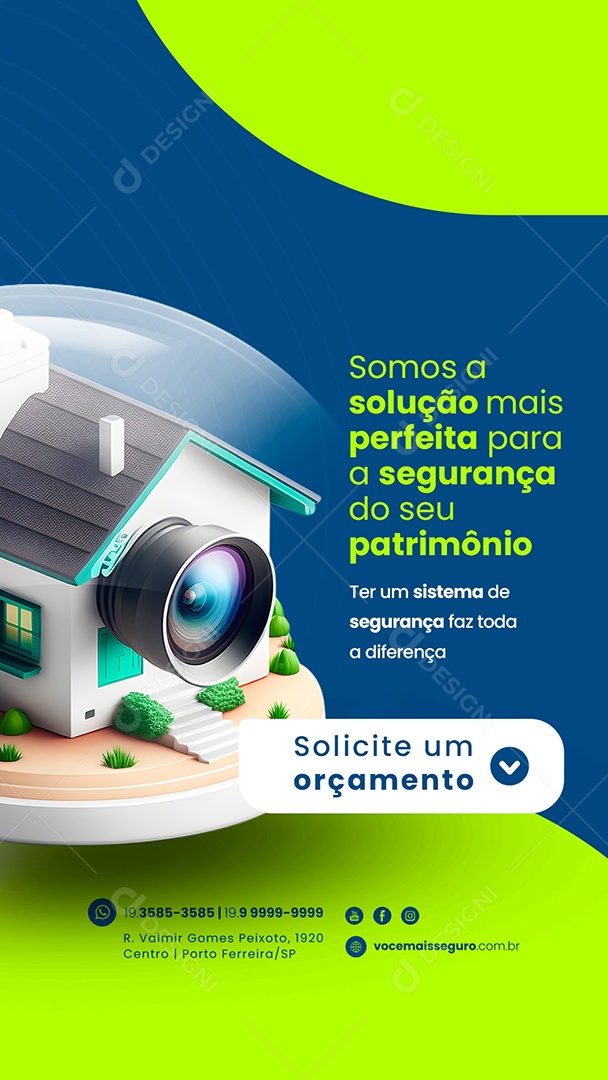 Story Somos a Solução Mais Perfeita para a Segurança do Seu Patrimônio Social Media PSD Editável