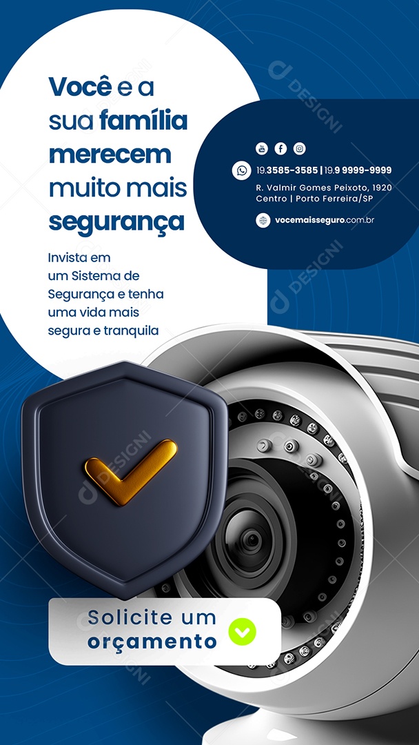 Story Segurança Eletrônica Você e a Sua Família Mercem Muito Mais Segurança Social Media PSD Editável