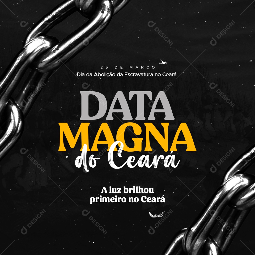Dia da Abolição da Escravatura no Ceará 25 de Março Social Media PSD Editável