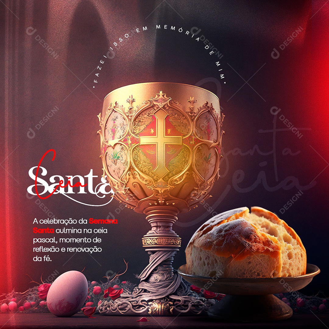 A Celebração Da Semana Santa Gospel Flyer Santa Ceia Social Media PSD Editável