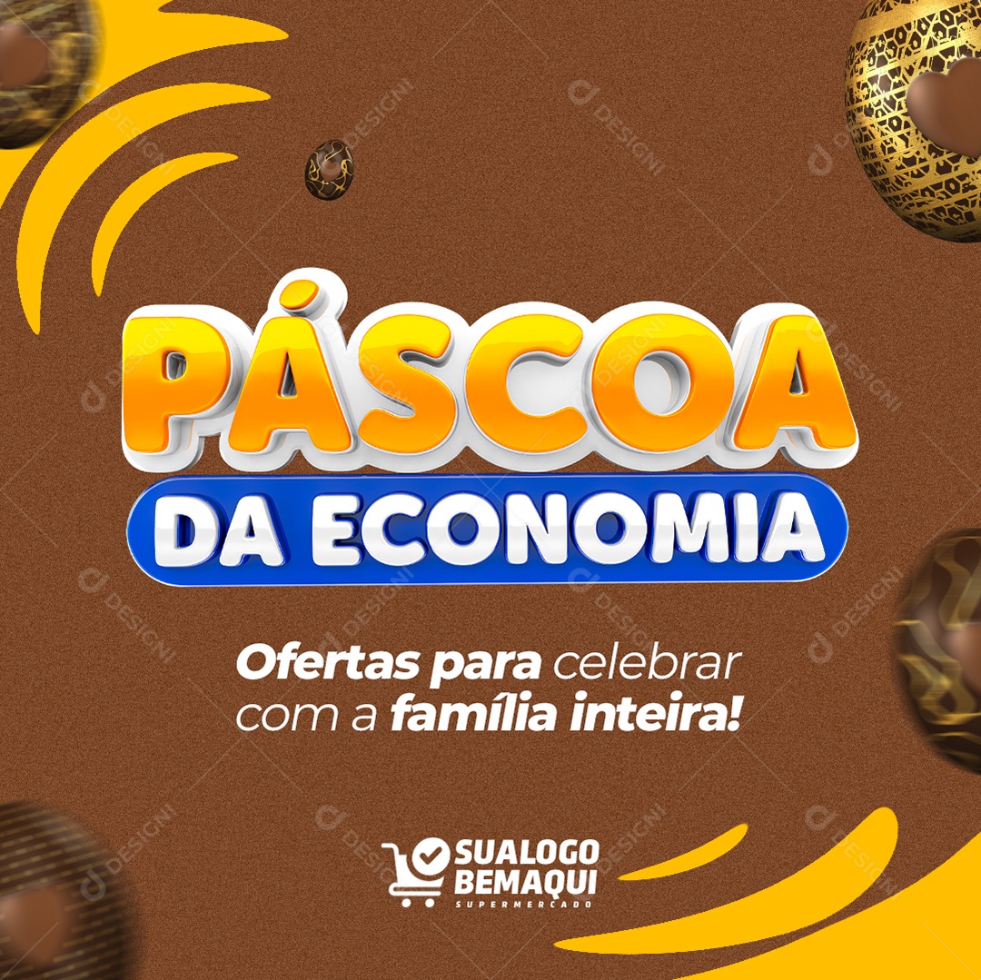 Páscoa da Economia Ofertas Para Celebrar Com a Família Inteira Social Media PSD Editável