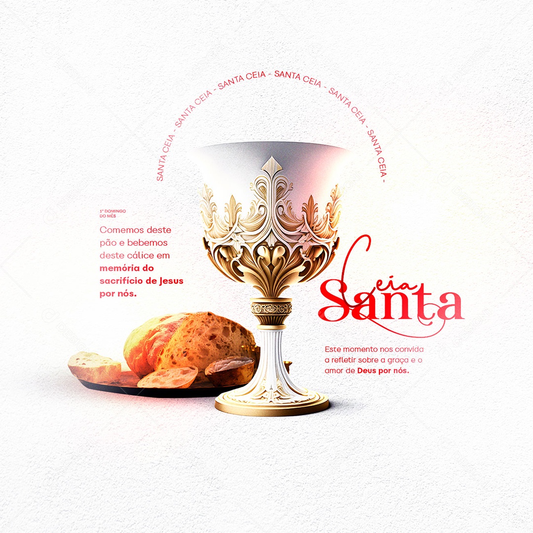 Este Momento Nos Convida A Refletir Gospel Santa Ceia Flyer Social Media PSD Editável