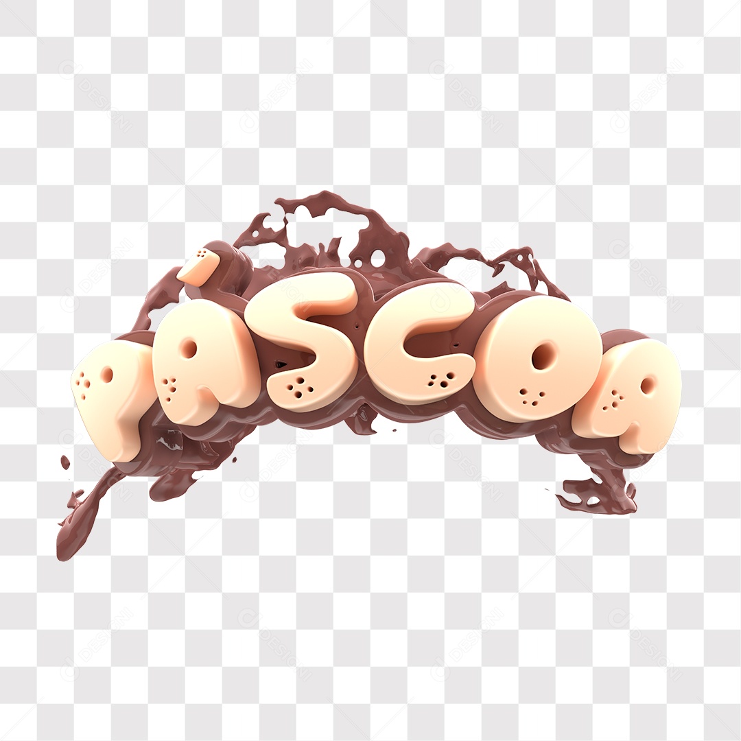 Páscoa Selo 3D De Chocolate Para Composição PNG Transparente