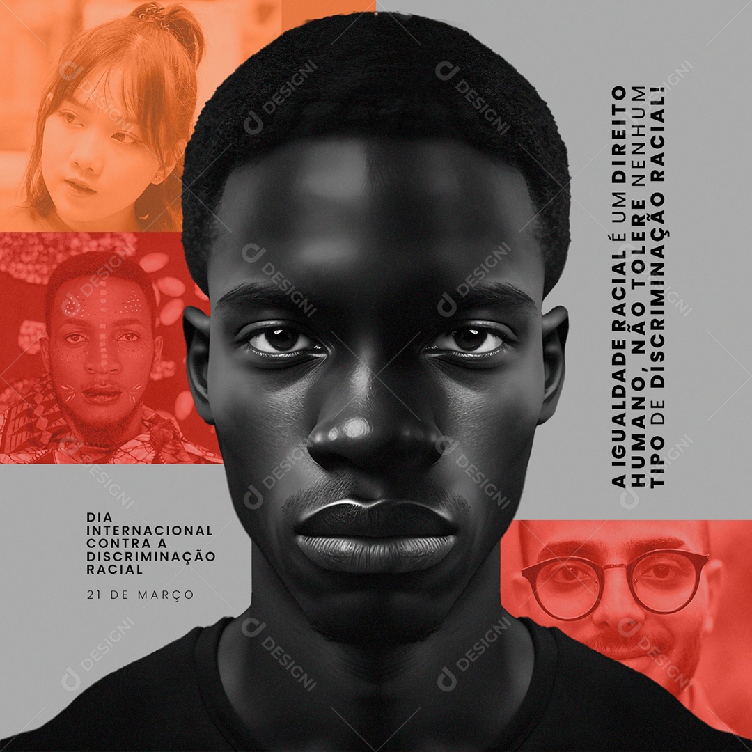 Dia Internacional Contra a Discriminação Racial 21 De Março Social Media PSD Editável