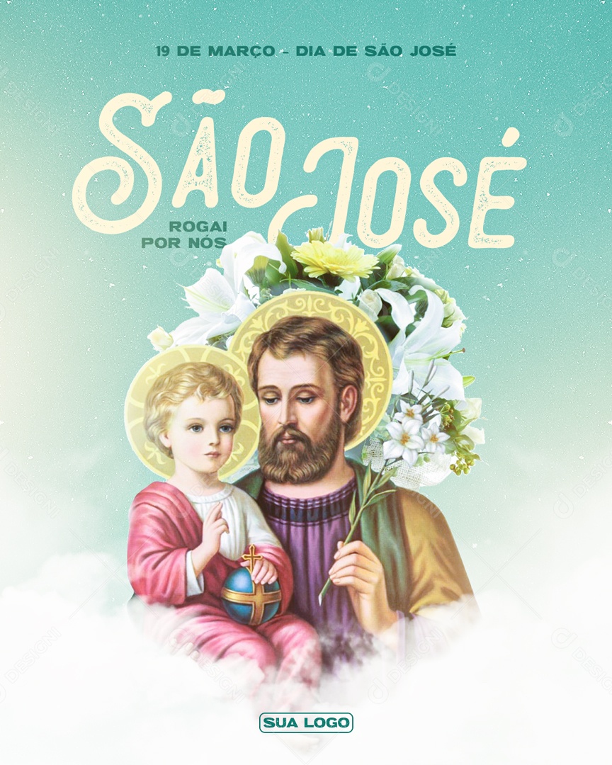 Dia de São José 19 de Março Social Media PSD Editável