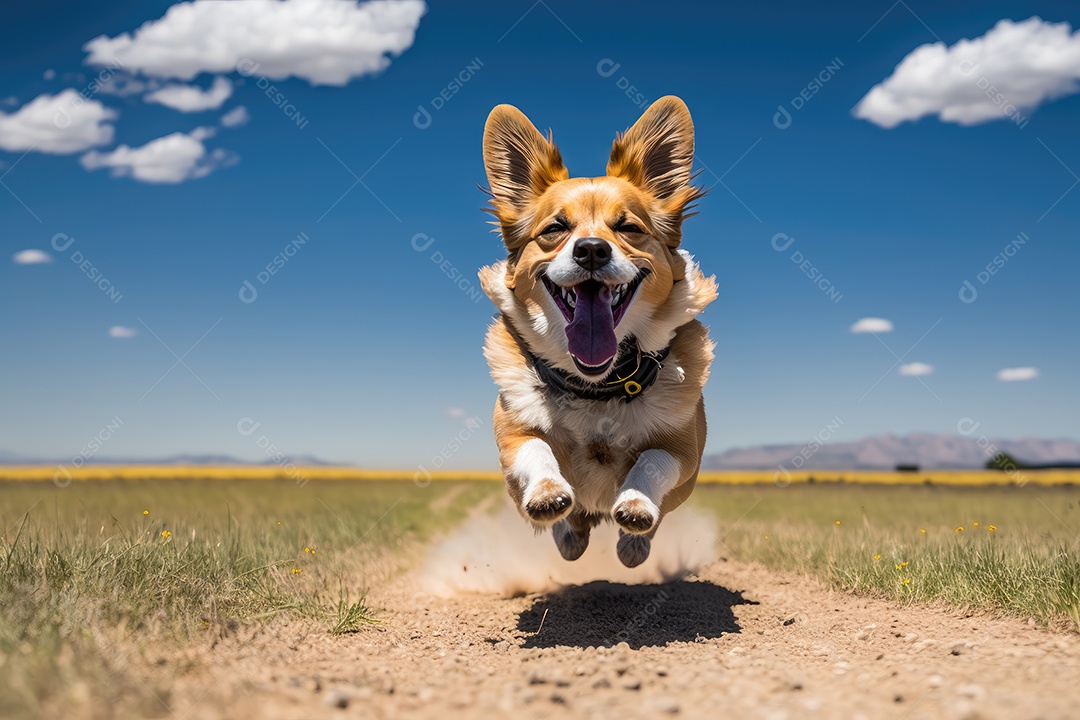 Um cachorro está parado em um jardim, usando um par de óculos de sol Oakley envolventes. O cão parece estar observando algo atentamente, mantendo sua postura ereta