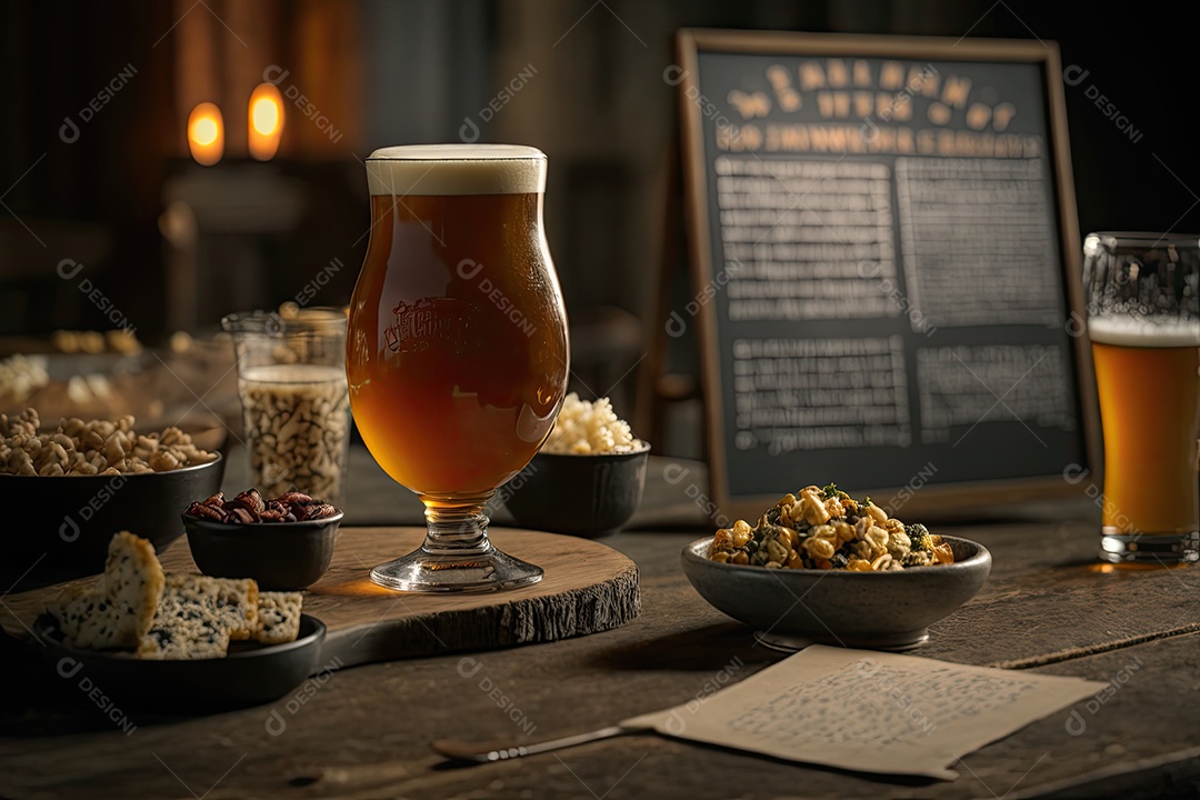 Saboreie o sabor com uma variedade de cervejas artesanais em oferta