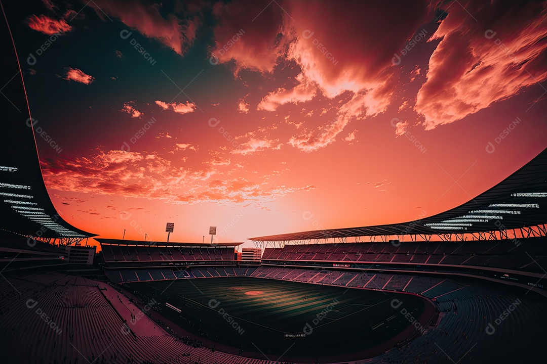 Jogo de futebol ao pôr do sol