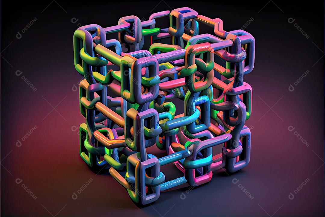 Conceito de cadeia de blocos Cadeia de conexões de rede.