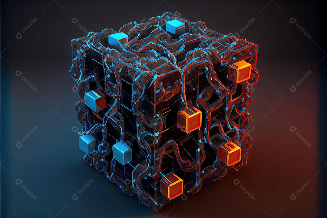 Conceito de cadeia de blocos Cadeia de conexões de rede.