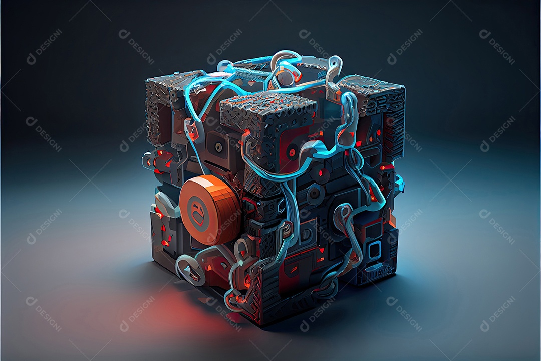 Conceito de cadeia de blocos Cadeia de conexões de rede.