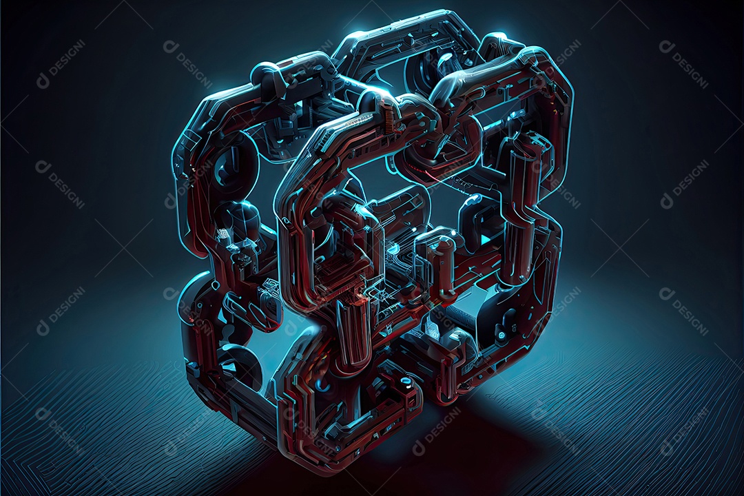 Conceito de cadeia de blocos Cadeia de conexões de rede.