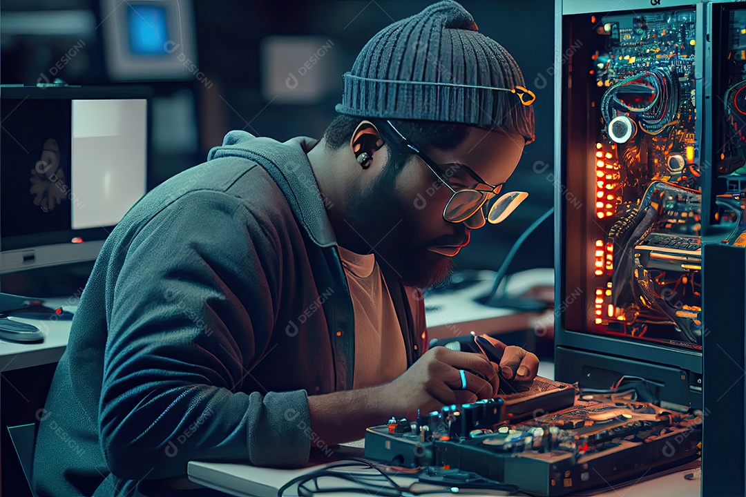 Tecnologia Blockchain e conceito de rede Empresário blockchain na mão com conexão de rede de ícones em segurança azul e fundo de conexão digital.