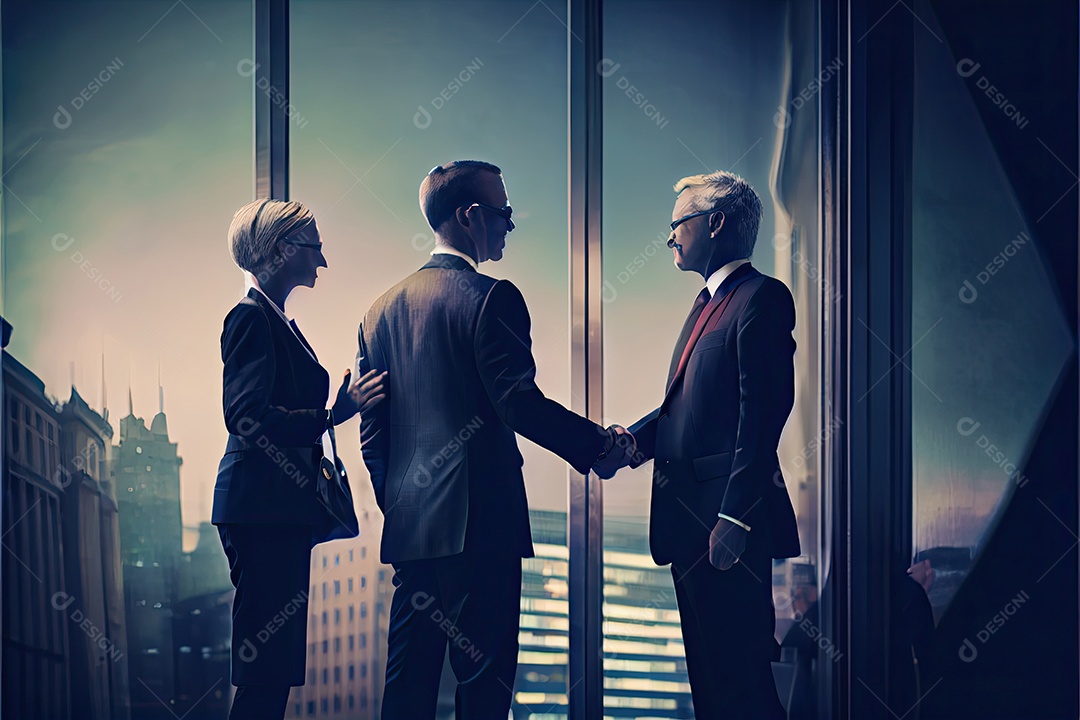 Pessoas de negócios apertando as mãos.