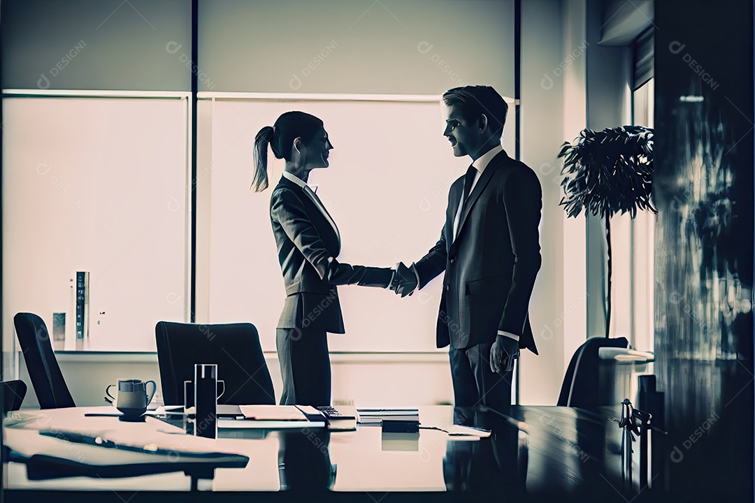 Pessoas de negócios apertando as mãos.