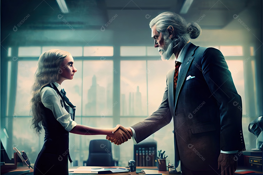 Pessoas de negócios apertando as mãos.