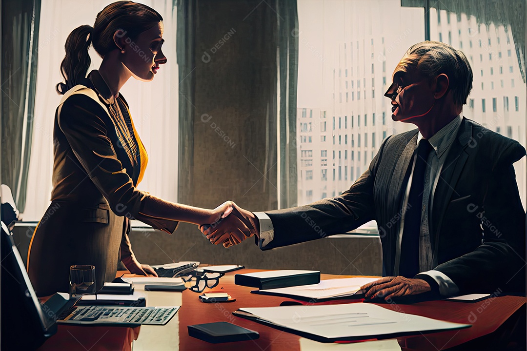 Pessoas de negócios apertando as mãos.